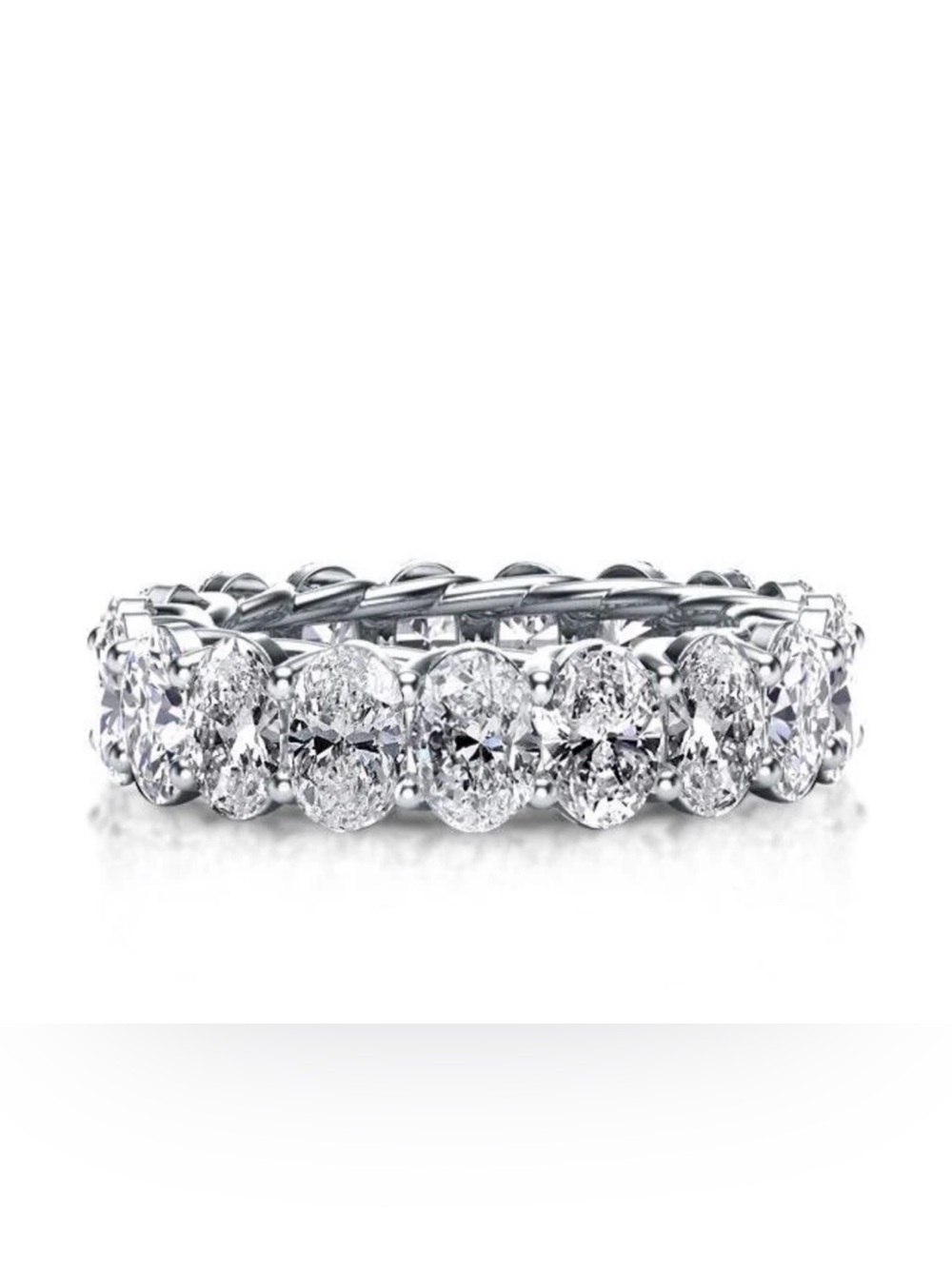 Italo Oval Cut Band Ring Eternity Wedding Band For Women